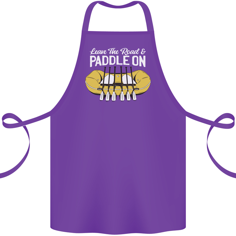 Paddle On Funny White Water Rafting Dinghy Cotton Apron 100% Organic Purple