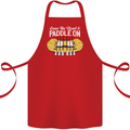 Paddle On Funny White Water Rafting Dinghy Cotton Apron 100% Organic Red