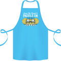 Paddle On Funny White Water Rafting Dinghy Cotton Apron 100% Organic Turquoise