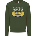 Paddle On Funny White Water Rafting Dinghy Kids Sweatshirt Jumper Forest Green