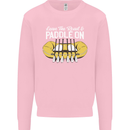 Paddle On Funny White Water Rafting Dinghy Kids Sweatshirt Jumper Light Pink
