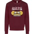 Paddle On Funny White Water Rafting Dinghy Kids Sweatshirt Jumper Maroon