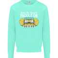 Paddle On Funny White Water Rafting Dinghy Kids Sweatshirt Jumper Peppermint