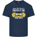 Paddle On Funny White Water Rafting Dinghy Kids T-Shirt Childrens Navy Blue