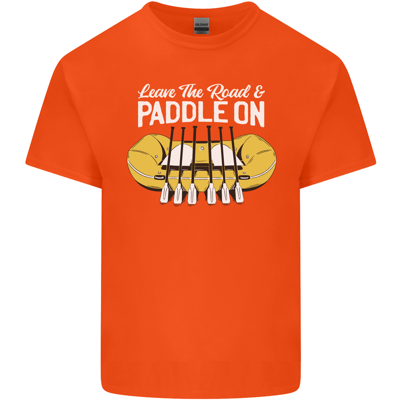 Paddle On Funny White Water Rafting Dinghy Kids T-Shirt Childrens Orange