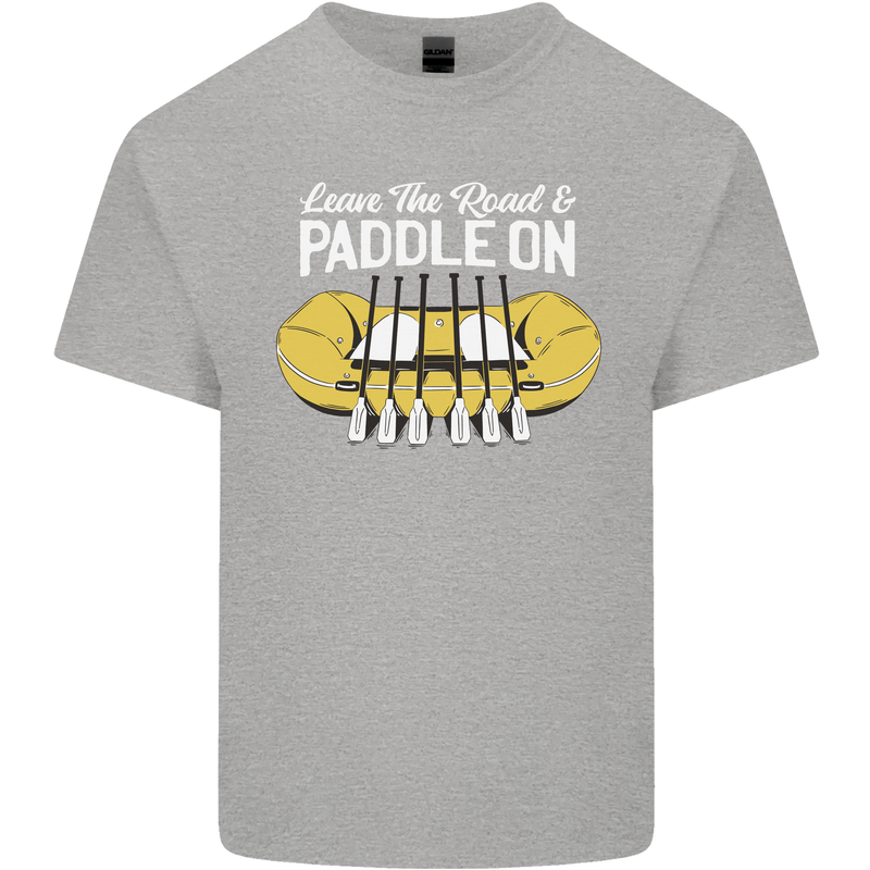 Paddle On Funny White Water Rafting Dinghy Kids T-Shirt Childrens Sports Grey
