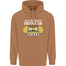 Paddle On Funny White Water Rafting Dinghy Mens 80% Cotton Hoodie Caramel Latte