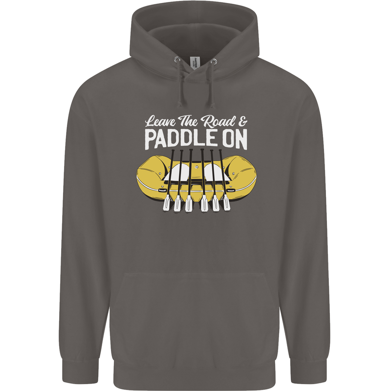 Paddle On Funny White Water Rafting Dinghy Mens 80% Cotton Hoodie Charcoal