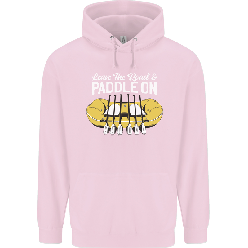 Paddle On Funny White Water Rafting Dinghy Mens 80% Cotton Hoodie Light Pink