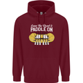 Paddle On Funny White Water Rafting Dinghy Mens 80% Cotton Hoodie Maroon