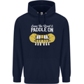 Paddle On Funny White Water Rafting Dinghy Mens 80% Cotton Hoodie Navy Blue