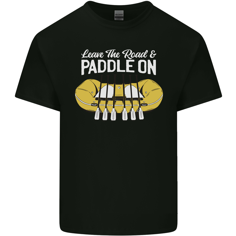 Paddle On Funny White Water Rafting Dinghy Mens Cotton T-Shirt Tee Top Black