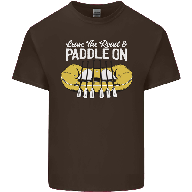 Paddle On Funny White Water Rafting Dinghy Mens Cotton T-Shirt Tee Top Dark Chocolate