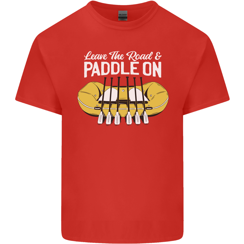 Paddle On Funny White Water Rafting Dinghy Mens Cotton T-Shirt Tee Top Red