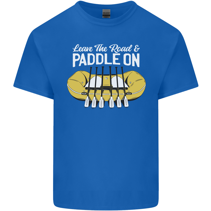 Paddle On Funny White Water Rafting Dinghy Mens Cotton T-Shirt Tee Top Royal Blue