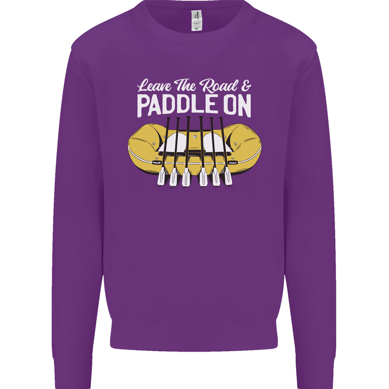 Paddle On Funny White Water Rafting Dinghy Mens Sweatshirt Jumper Purple