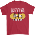 Paddle On Funny White Water Rafting Dinghy Mens T-Shirt 100% Cotton Red