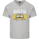 Paddle On Funny White Water Rafting Dinghy Mens V-Neck Cotton T-Shirt Sports Grey