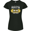 Paddle On Funny White Water Rafting Dinghy Womens Petite Cut T-Shirt Black