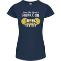 Paddle On Funny White Water Rafting Dinghy Womens Petite Cut T-Shirt Navy Blue
