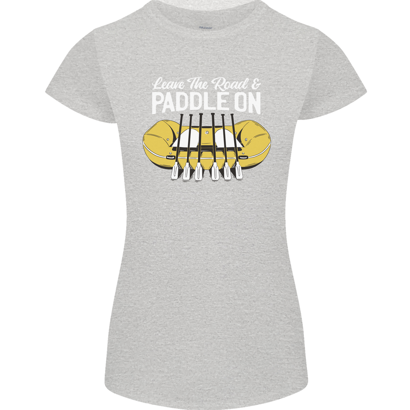 Paddle On Funny White Water Rafting Dinghy Womens Petite Cut T-Shirt Sports Grey