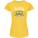 Paddle On Funny White Water Rafting Dinghy Womens Petite Cut T-Shirt Yellow
