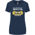 Paddle On Funny White Water Rafting Dinghy Womens Wider Cut T-Shirt Navy Blue