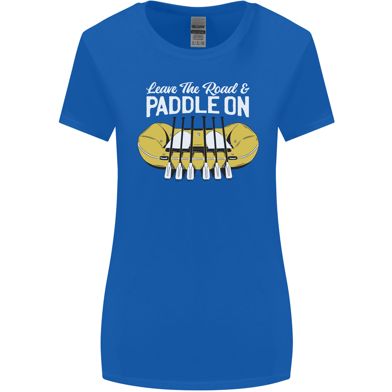 Paddle On Funny White Water Rafting Dinghy Womens Wider Cut T-Shirt Royal Blue