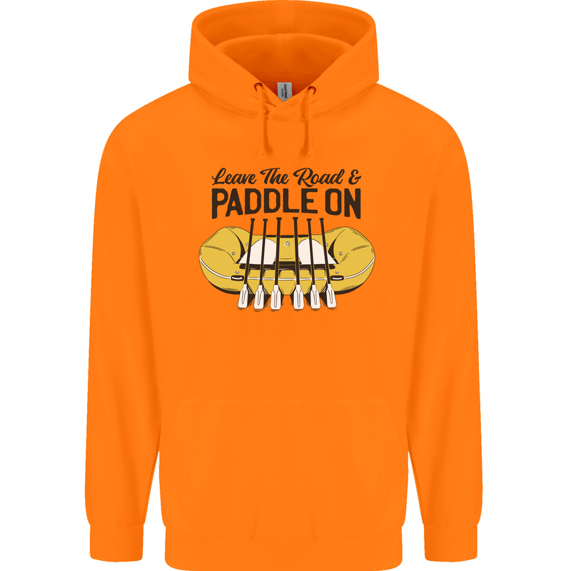 Paddle On White Water Rafting Dinghy Funny Childrens Kids Hoodie Orange