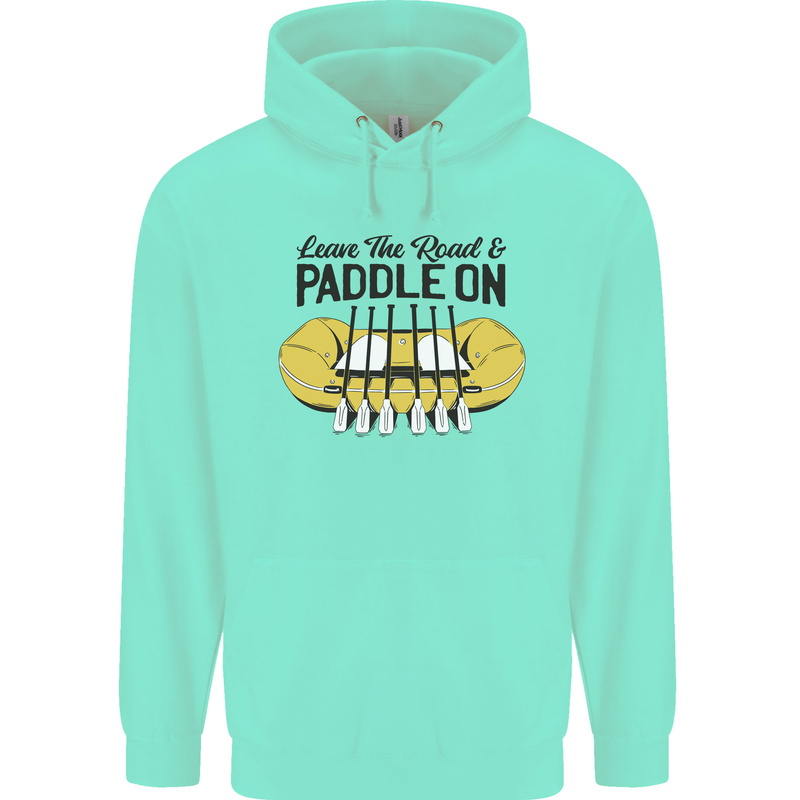 Paddle On White Water Rafting Dinghy Funny Childrens Kids Hoodie Peppermint