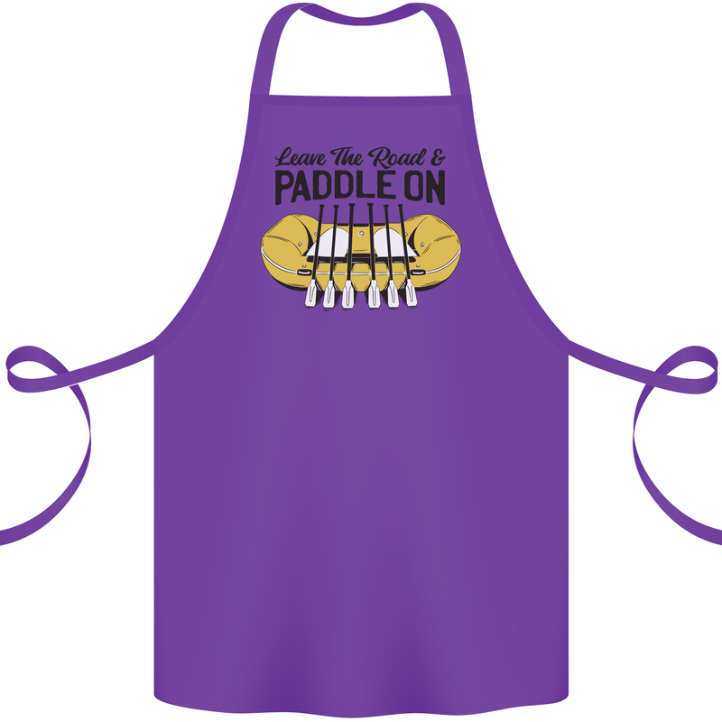 Paddle On White Water Rafting Dinghy Funny Cotton Apron 100% Organic Purple