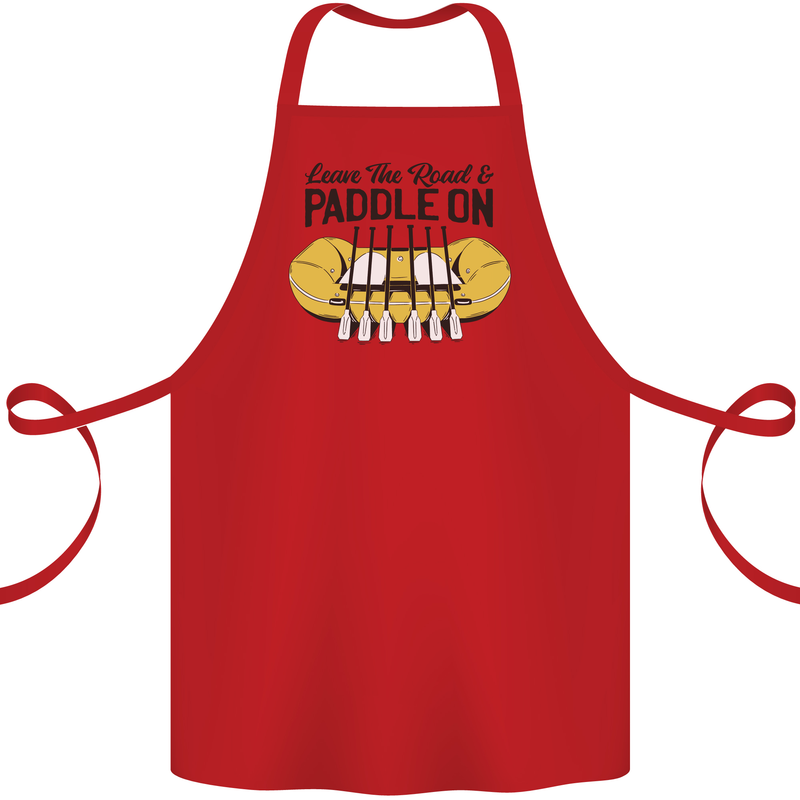 Paddle On White Water Rafting Dinghy Funny Cotton Apron 100% Organic Red