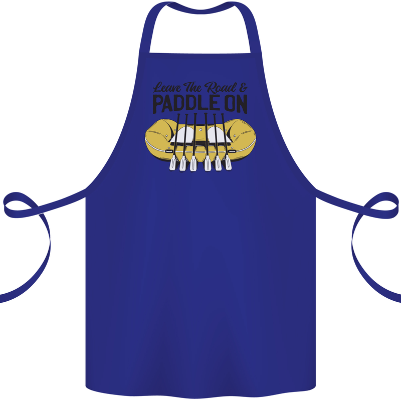 Paddle On White Water Rafting Dinghy Funny Cotton Apron 100% Organic Royal Blue