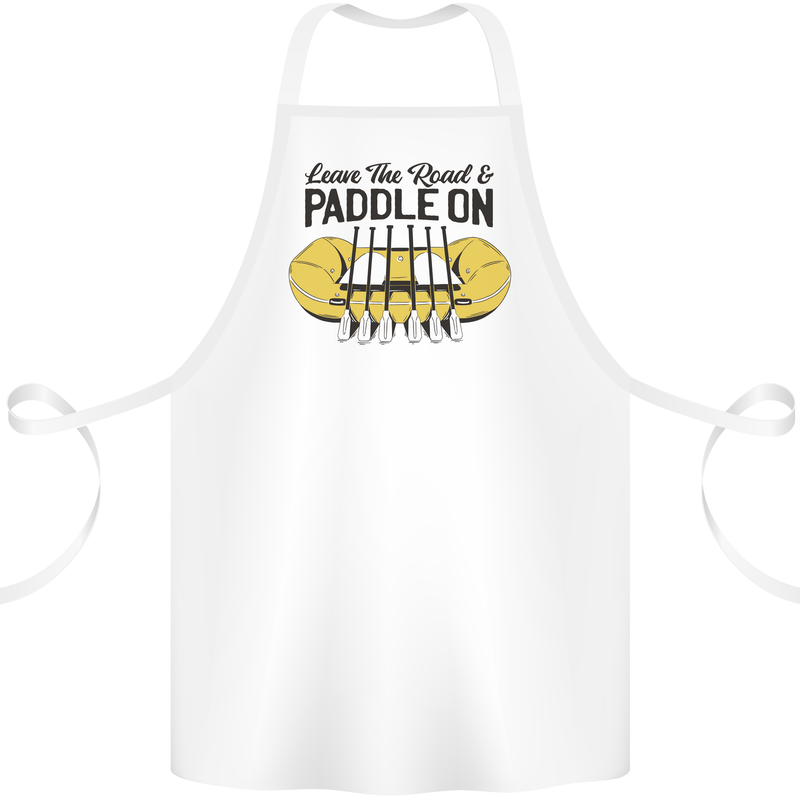 Paddle On White Water Rafting Dinghy Funny Cotton Apron 100% Organic White