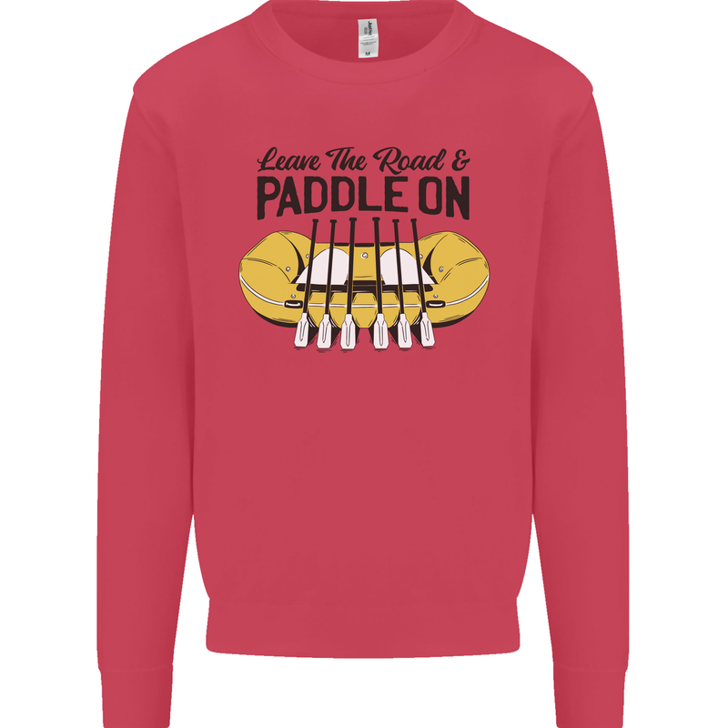 Paddle On White Water Rafting Dinghy Funny Kids Sweatshirt Jumper Heliconia