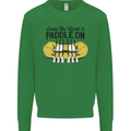 Paddle On White Water Rafting Dinghy Funny Kids Sweatshirt Jumper Irish Green