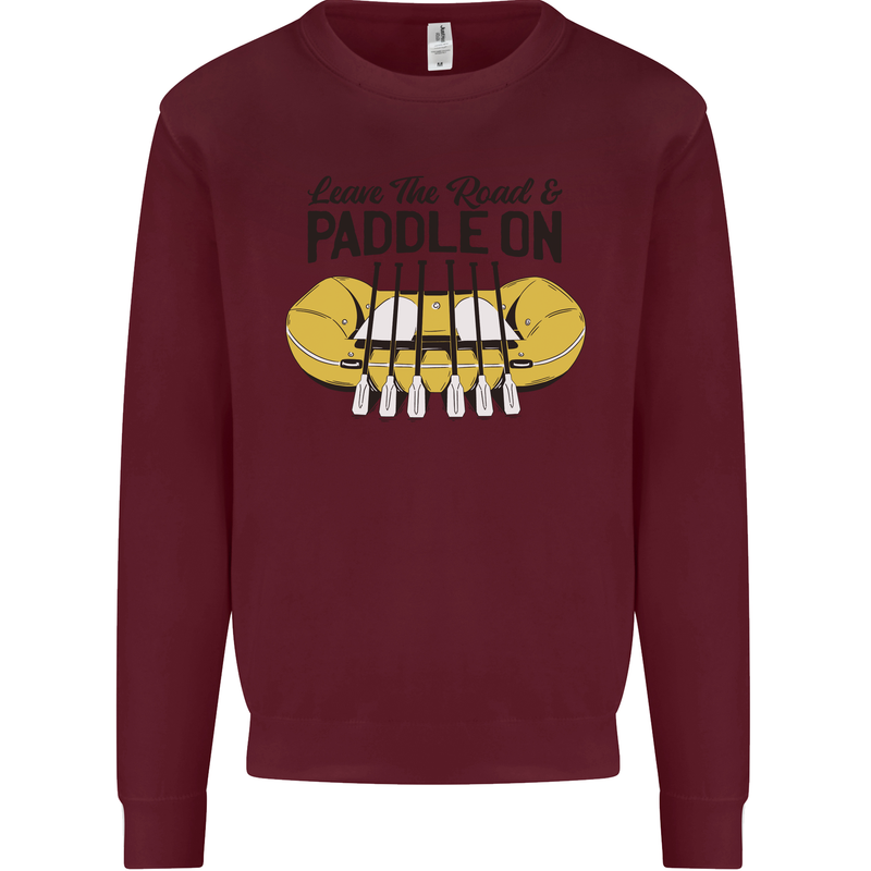 Paddle On White Water Rafting Dinghy Funny Kids Sweatshirt Jumper Maroon