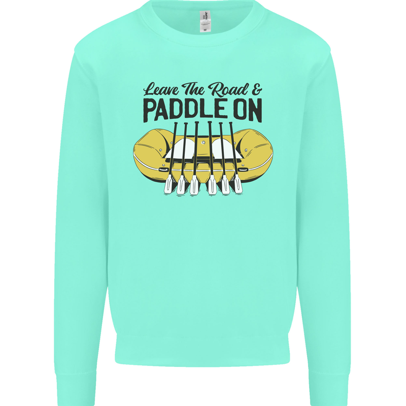 Paddle On White Water Rafting Dinghy Funny Kids Sweatshirt Jumper Peppermint