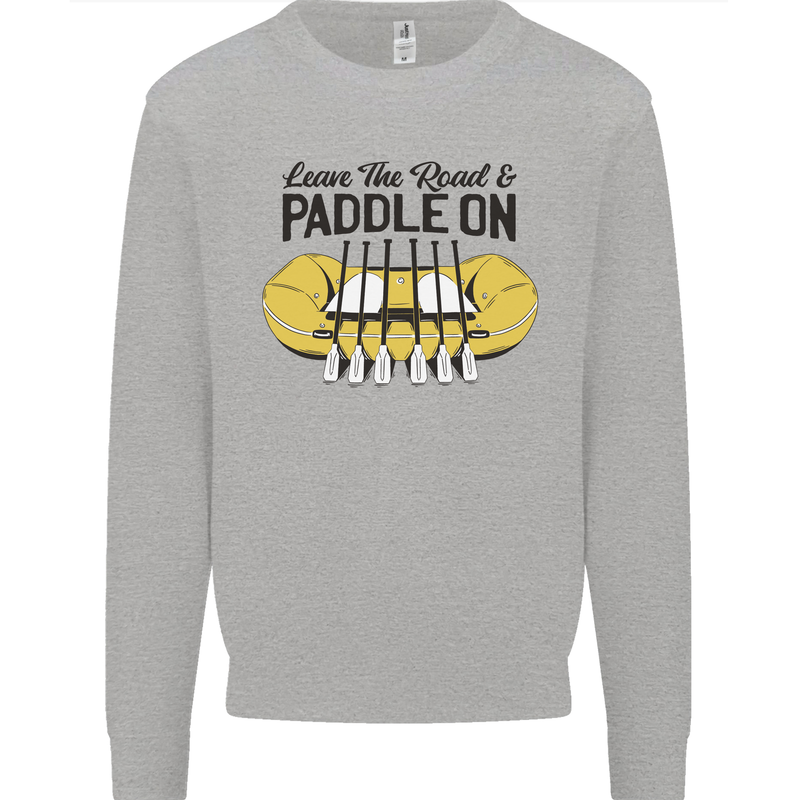 Paddle On White Water Rafting Dinghy Funny Kids Sweatshirt Jumper Sports Grey