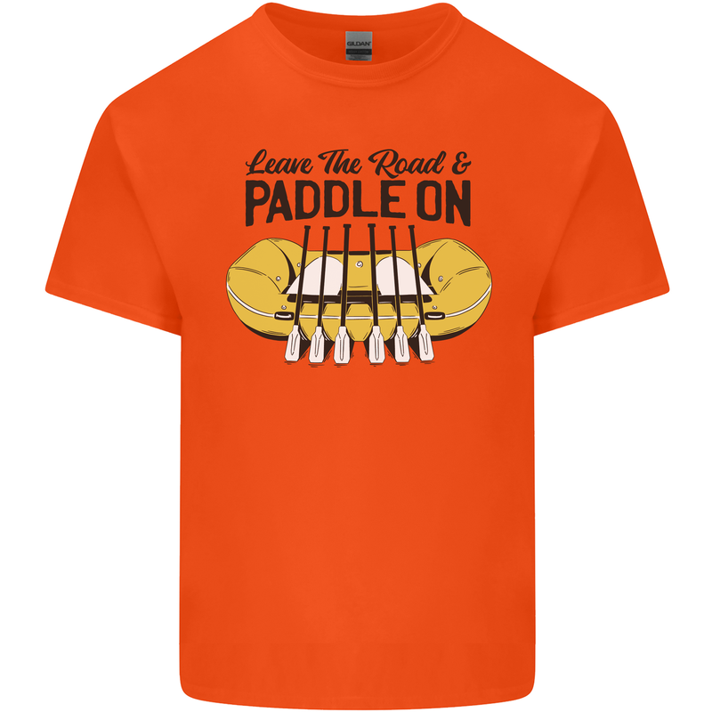 Paddle On White Water Rafting Dinghy Funny Kids T-Shirt Childrens Orange