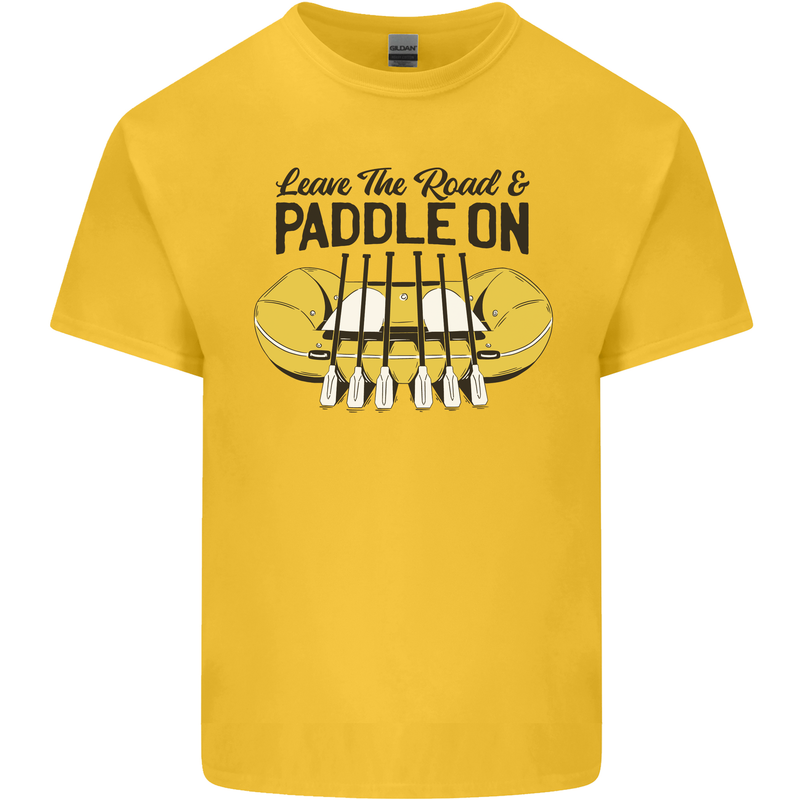 Paddle On White Water Rafting Dinghy Funny Kids T-Shirt Childrens Yellow