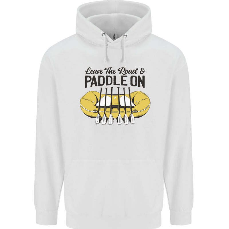 Paddle On White Water Rafting Dinghy Funny Mens 80% Cotton Hoodie White