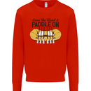 Paddle On White Water Rafting Dinghy Funny Mens Sweatshirt Jumper Bright Red