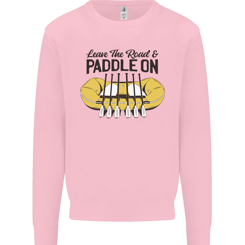 Paddle On White Water Rafting Dinghy Funny Mens Sweatshirt Jumper Light Pink