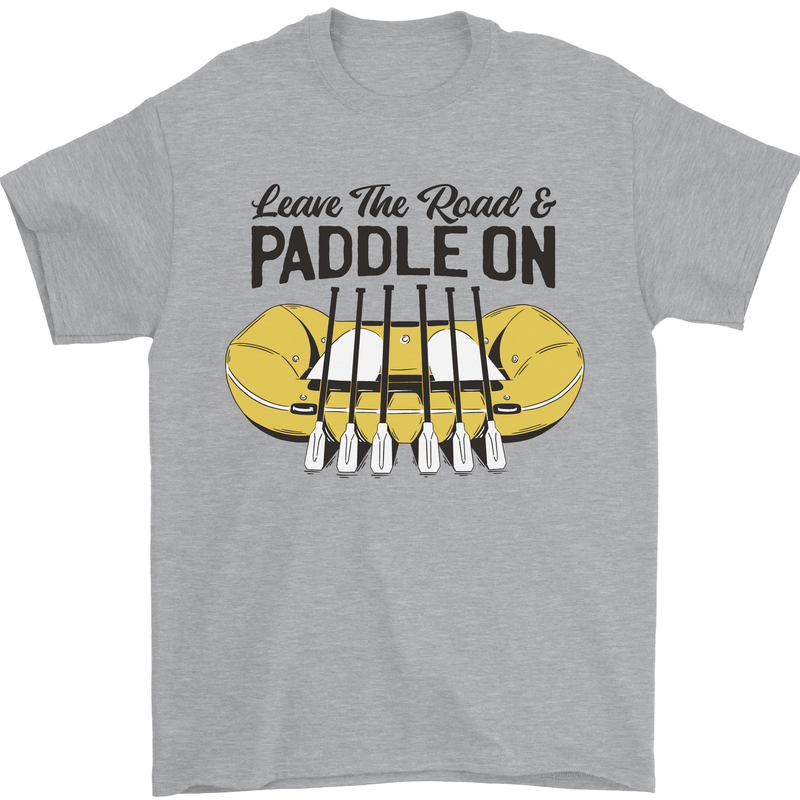 Paddle On White Water Rafting Dinghy Funny Mens T-Shirt 100% Cotton Sports Grey
