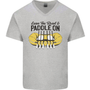 Paddle On White Water Rafting Dinghy Funny Mens V-Neck Cotton T-Shirt Sports Grey