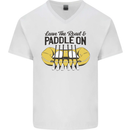 Paddle On White Water Rafting Dinghy Funny Mens V-Neck Cotton T-Shirt White