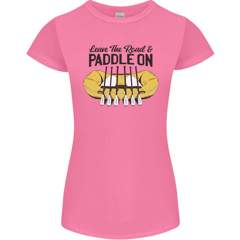 Paddle On White Water Rafting Dinghy Funny Womens Petite Cut T-Shirt Azalea