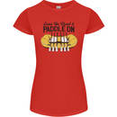 Paddle On White Water Rafting Dinghy Funny Womens Petite Cut T-Shirt Red