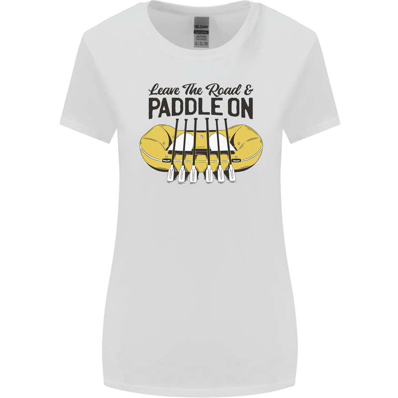 Paddle On White Water Rafting Dinghy Funny Womens Wider Cut T-Shirt White
